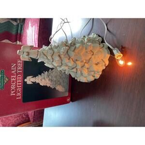 Trimmings Etc vintage Porcelain lighted white Christmas tree